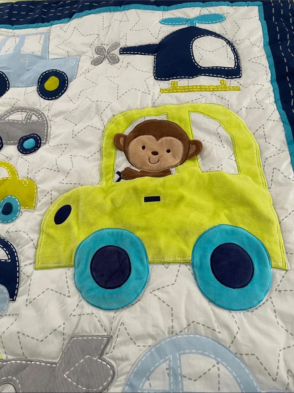 Carters child of mine throw crib blanket boys blue white